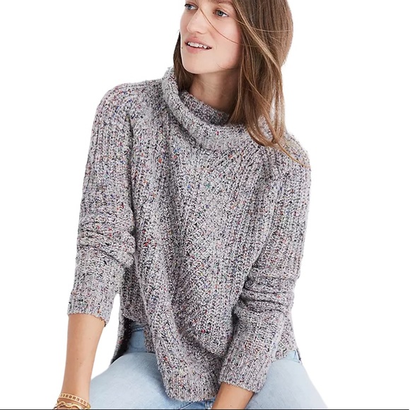 Madewell Sweaters - Madewell Colorfleck Ribbed Silk Blend Knitted Turtleneck Sweater - XXS